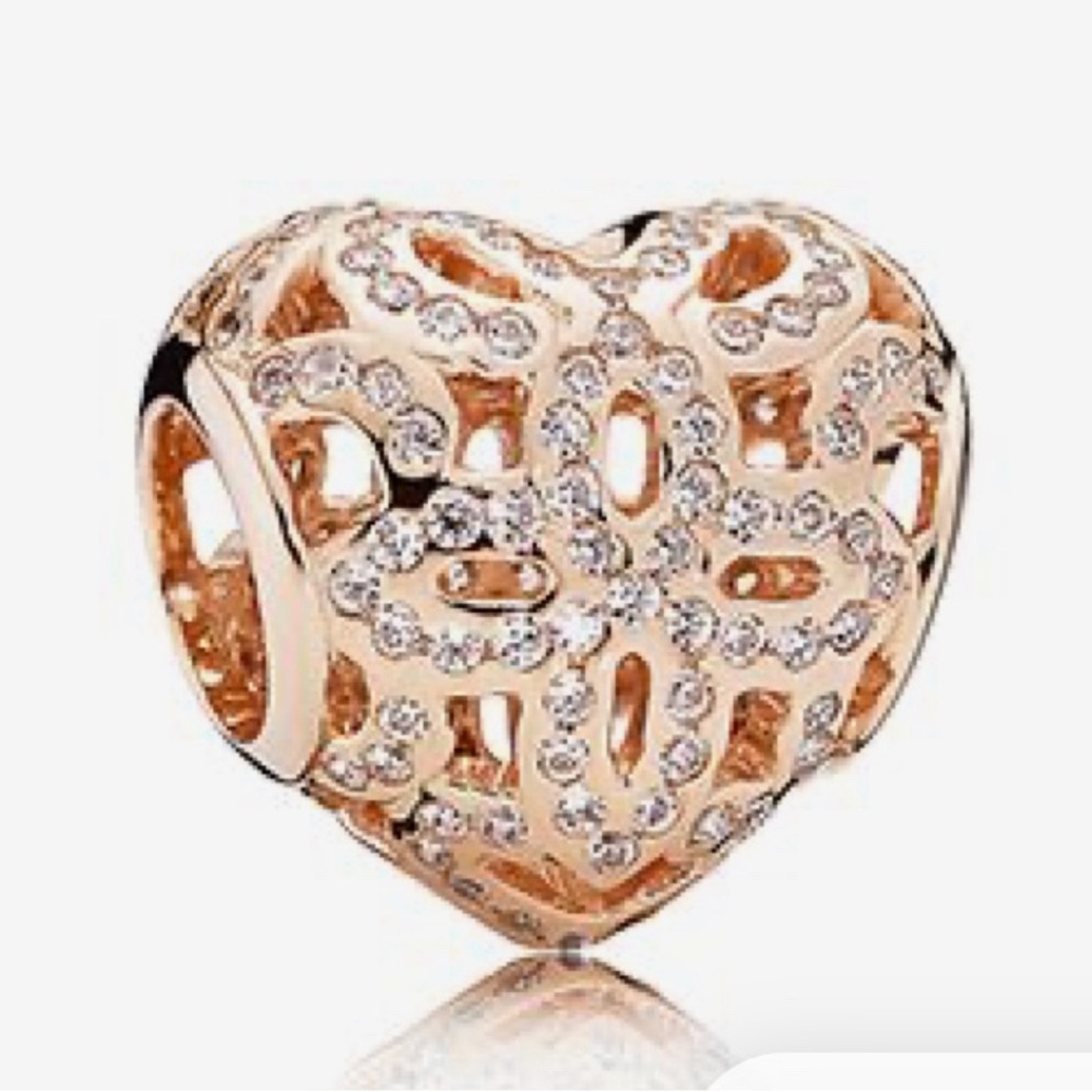 Pandora Rose Gold Heart Bracelet Charm
